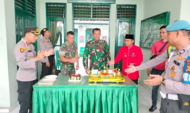 HUT TNI di Kecamatan Tualang di Meriahkan oleh Kapolsek dan Camat di Mako Koramil  04 Perawang