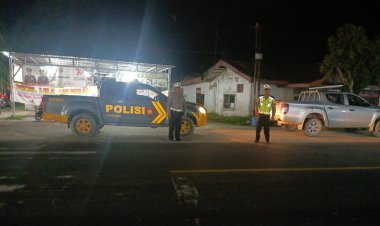 Antisipasi Pelanggaran, Laka Lantas dan C3 di Daerah Rawan, Unit Lantas Polsek Minas Giat Patroli Blue Light 