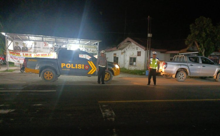 Antisipasi Pelanggaran, Laka Lantas dan C3 di Daerah Rawan, Unit Lantas Polsek Minas Giat Patroli Blue Light 