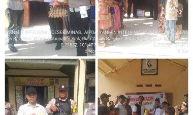 Polsek Minas Sambangi Jemaat Gereja GPDI Bukit Zaitun - Delima Dalam Giat Minggu Kasih