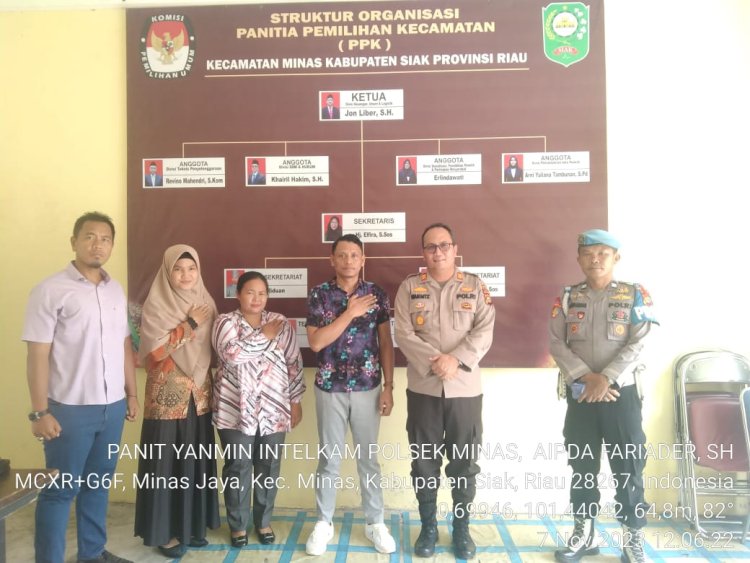 Kapolsek Minas Pimpin Giat Patroli Imbangan Jaga Kondusifitas Jelang Pemilu 2024