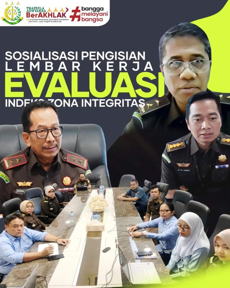 Kepala Kejaksaan Tinggi Riau mengikuti Sosialisasi Pengisian Lembar Kerja Evaluasi (LKE) Indeks Zona Integritas (ZI) menggunakan Aplikasi