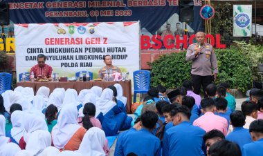 Polda Riau Gencarkan Program Green Policing di Sekolah, Tanamkan Peduli Lingkungan Pada Pelajar