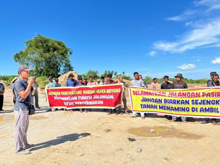 Gelar Demo, Ratusan Masyarakat Menaming Desak Galian C  Ditutup