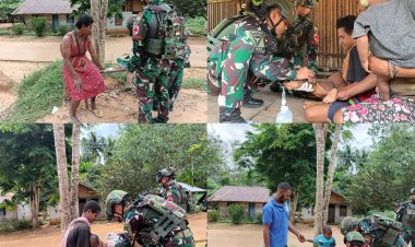 Satgas Yonif 123/Rajawali Gelar Patroli Kesehatan di Kampung Sahapikya Papua Selatan
