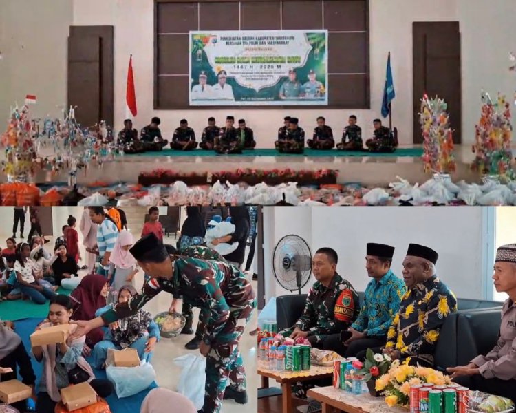 Satgas Pamtas Yonif 763/SBA Gelar Maulid Nabi Muhammad SAW di Fef