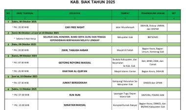 Ragam Kegiatan HUT Kabupaten Siak ke-26 Tahun 2025: Dari Zikir, Fun Run, hingga Pesta Rakyat