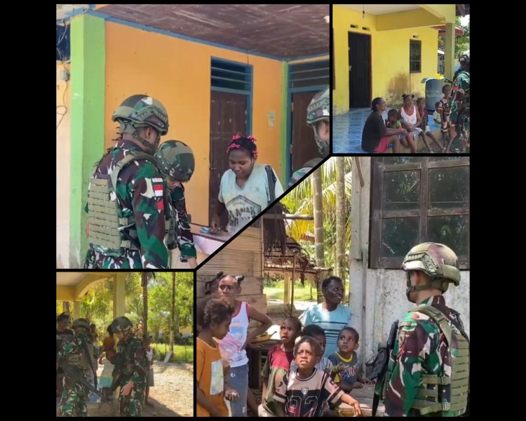 Satgas Yonif 763/SBA Perkuat Kemanunggalan TNI-Rakyat di Tambrauw
