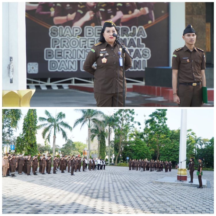 Asisten Pengawasan Kejaksaan Tinggi Riau Menghadiri Apel Kerja Pagi