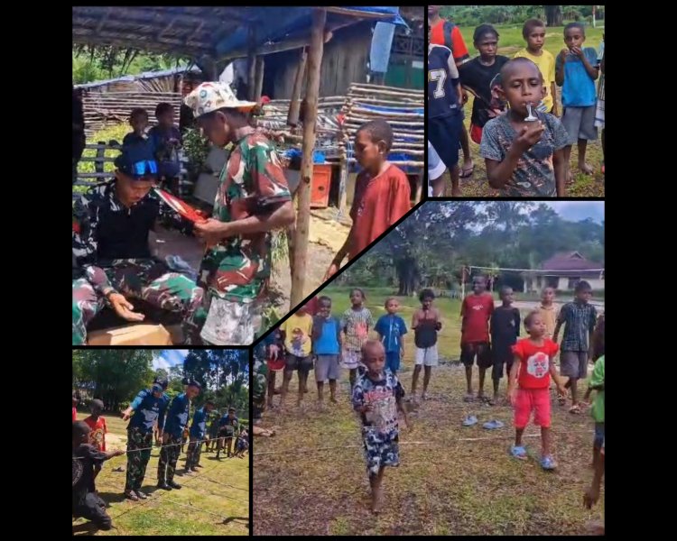 Satgas Yonif 763/SBA Pos Suswa Rayakan HUT ke-80 RI Bersama Warga Maybrat