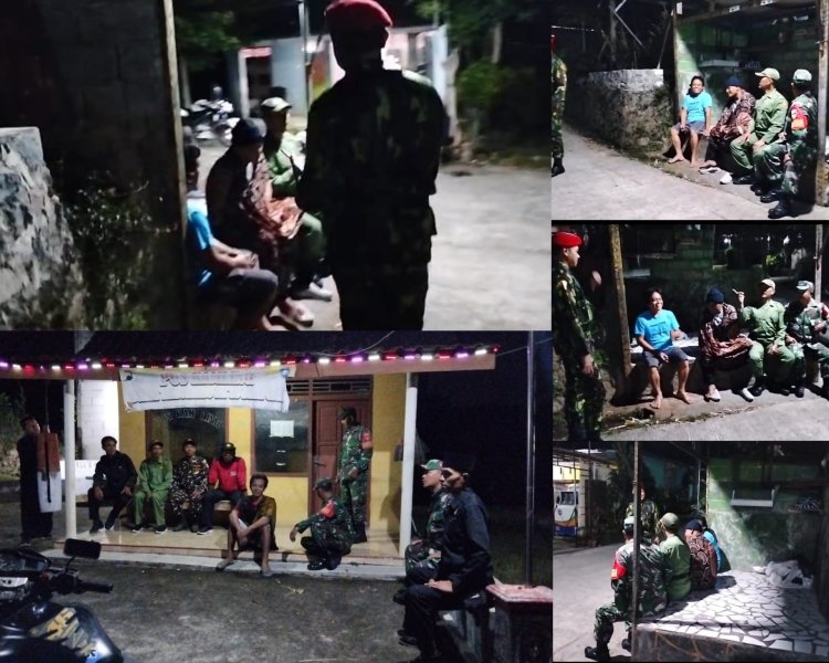 Koramil Gesi Sragen Tingkatkan Keamanan Desa Lewat Patroli Pos Kamling
