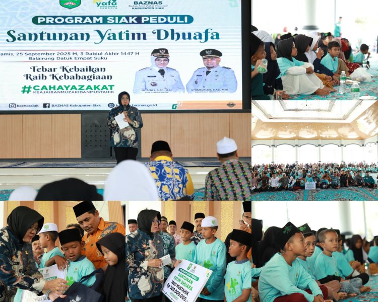 Santunan Yatim dan Dhuafa, BazNas Siak Salurkan Rp500 Juta