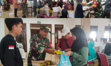 Babinsa Joyotakan Kawal Distribusi Beras dan Minyak Goreng Bulog