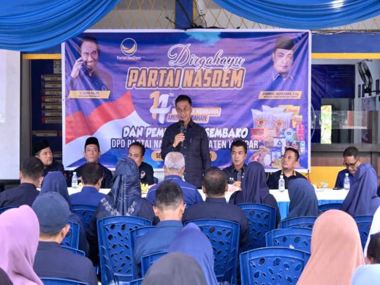 Bupati Kampar Hadiri HUT ke-14 Partai NasDem di Bangkinang Kota