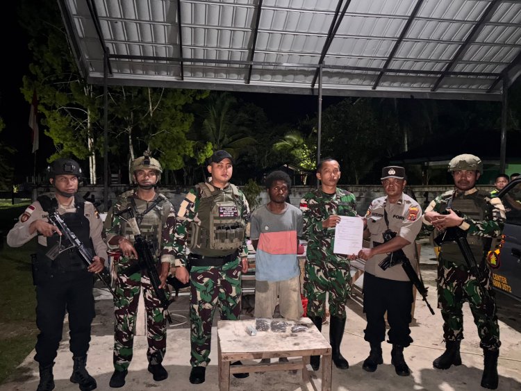 Satgas Yonif 643/Wns Gagalkan Peredaran Ganja di Perbatasan Mosso