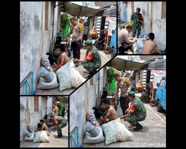 Babinsa Kratonan Sambangi Pengepul Barang Bekas, Perkuat Komsos & Kebersihan Lingkungan