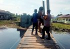 Polres Rohil Bangun Jembatan Akses SDN 025 Bagan Hulu