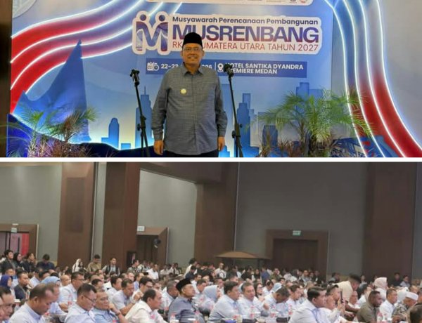 Bupati Dairi Ir. Vickner Sinaga, Hadiri Musrembang RKPD Sumut 2027