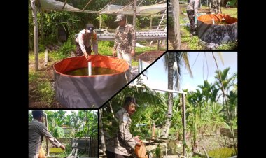 Polsek Merbau Dukung Ketahanan Pangan Lewat Sambang Peternak Ikan