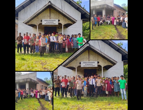 Green Policing Polsek Rangsang Tanam Pohon di Gereja GPdI Meranti