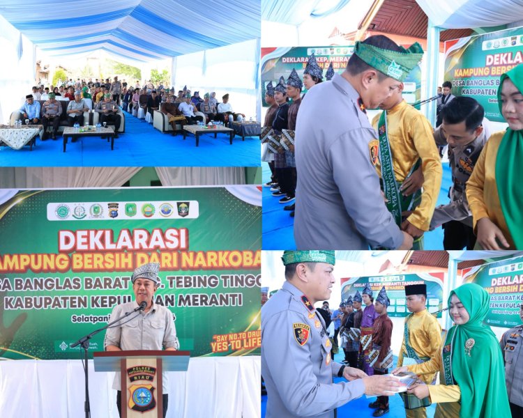 Wakapolda Riau Resmikan Kampung Anti Narkoba di Meranti