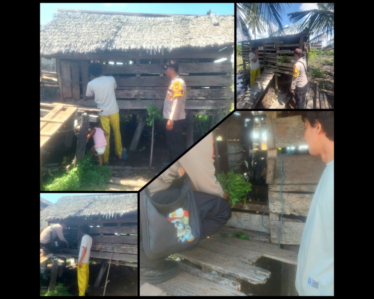 Polsek Merbau Cek Ternak Kambing Dukung Ketahanan Pangan