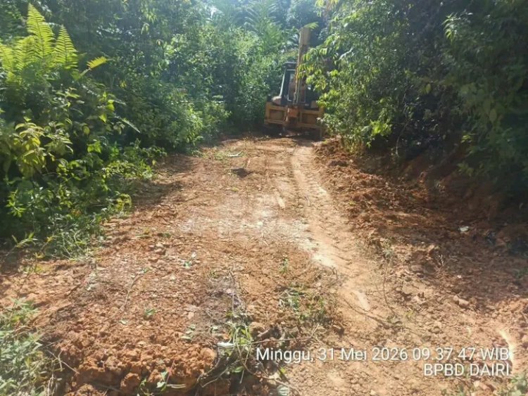 Pemkab Dairi, Bagian BPBD Tuntaskan Penanganan Jalan Rusak Di Kecamatan Tanah Pinem