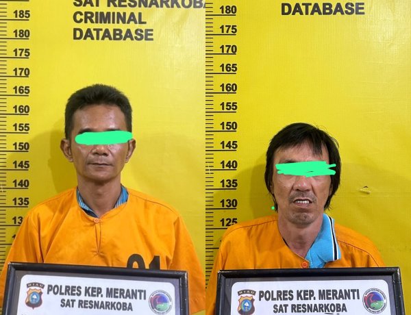 Dua Pria Diciduk Satresnarkoba Polres Meranti Bersama 9 Paket Sabu