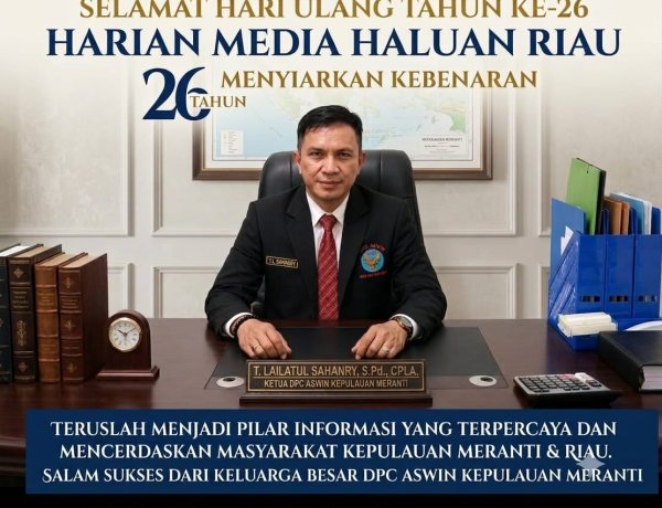 Sampaikan Ucapan HUT ke-26 Haluan Riau, DPC ASWIN Kepulauan Meranti Berharap Sinergi Media dan Fungsi Kontrol Sosial Semakin Kuat