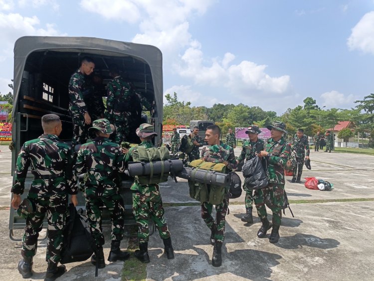 150 Personil Tim Satgas TMMD Ke 129 Kodim 0313/ KPR Laksanakan Serpras Menuju Pangkalan Terap